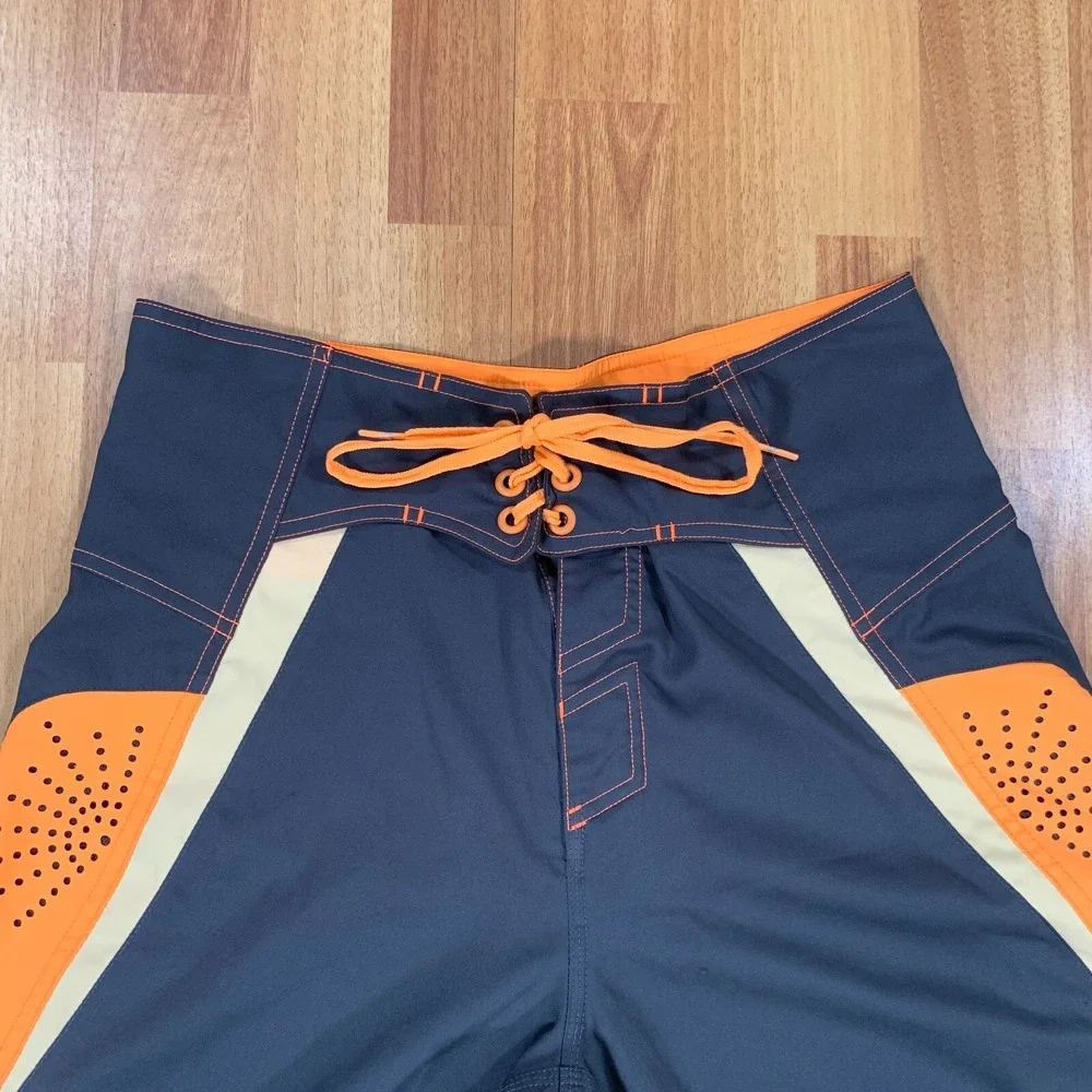Nike Swim‎ Trunks Mens Size 30 Gray Orange Board Shorts
